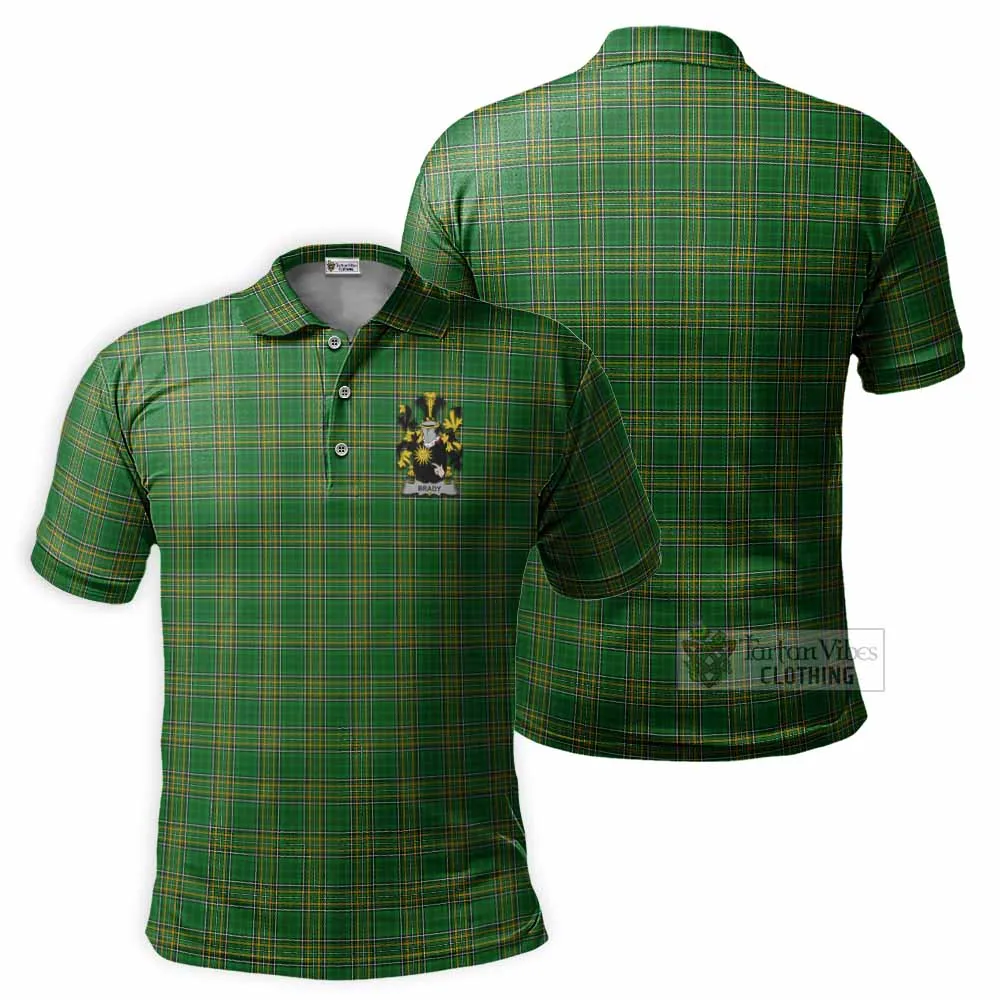 Brady Irish Clan Tartan Men's Polo Shirt with Coat of Arms