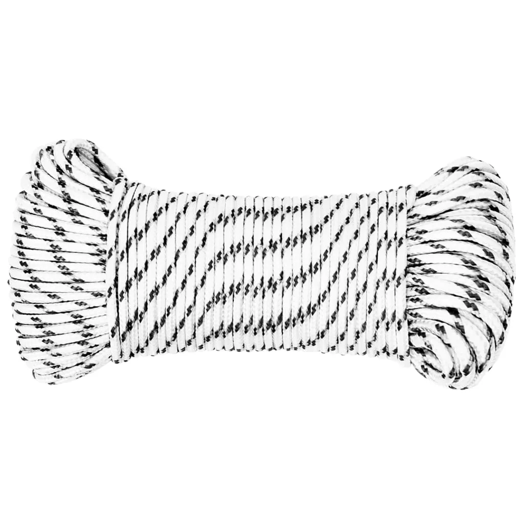 Braided Boat Rope White 5 mmx250 m Polyester