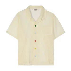 Brain Dead Engineered Mesh Short Sleeve Button Up (Natural)