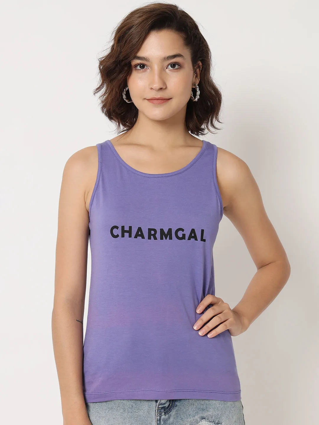 Brand Logo Printed Cotton Tank Top