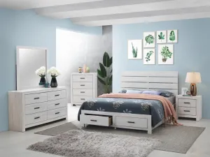 Brantford 4-piece Eastern King Storage Bedroom Set Coastal White