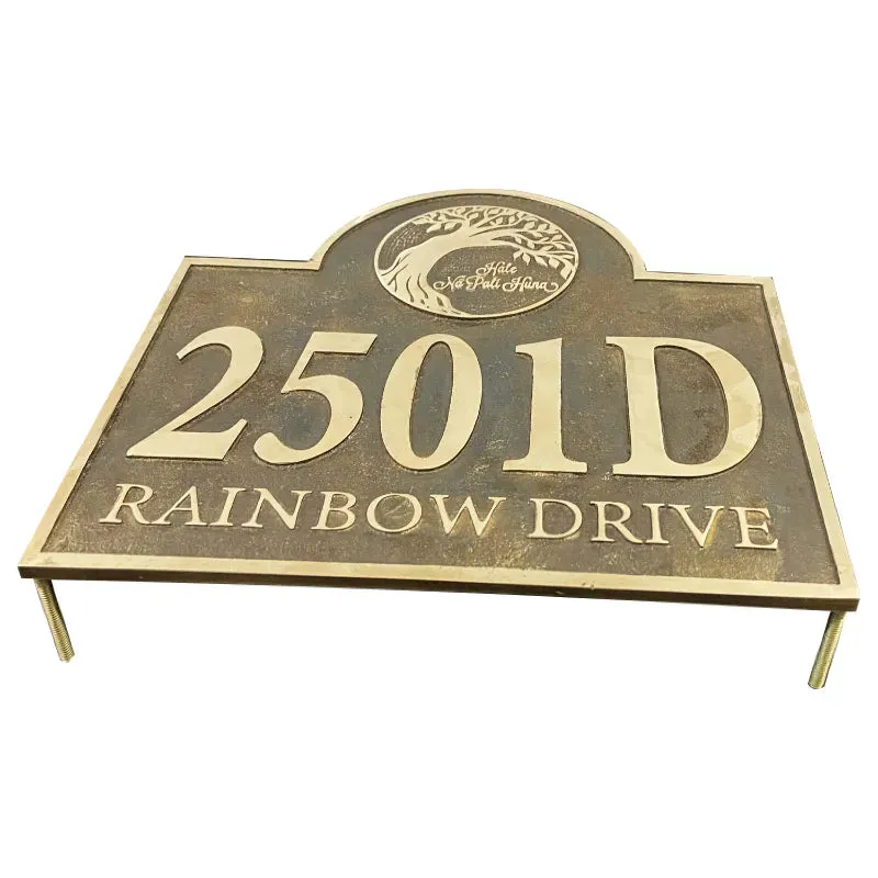 Brass Address Number Plaque Plate BAP22