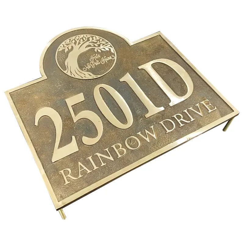 Brass Address Number Plaque Plate BAP22