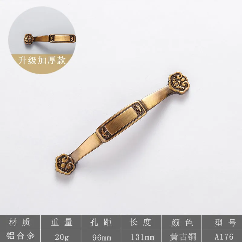 Brass Handle European Hardware Aluminum Alloy New Chinese Style Cabinet Shoe Cabinet Drawer Door Handle