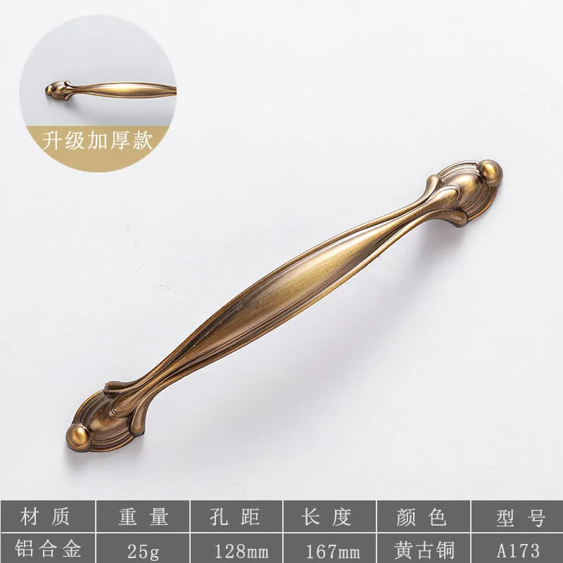 Brass Handle European Hardware Aluminum Alloy New Chinese Style Cabinet Shoe Cabinet Drawer Door Handle