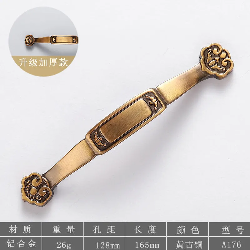 Brass Handle European Hardware Aluminum Alloy New Chinese Style Cabinet Shoe Cabinet Drawer Door Handle