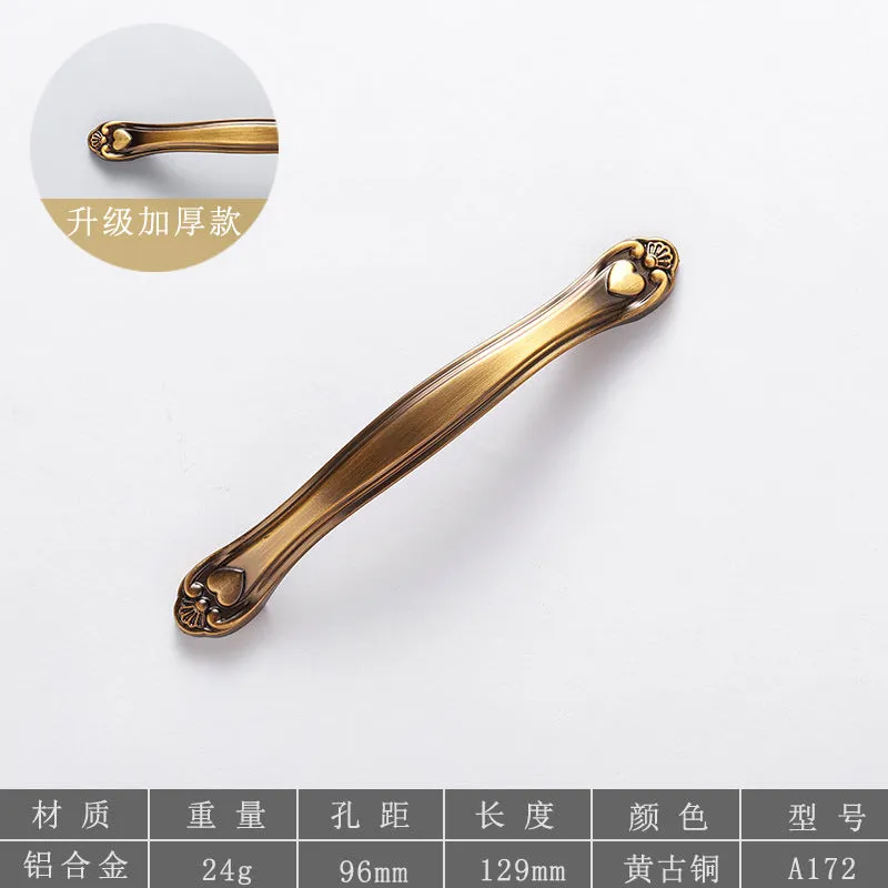 Brass Handle European Hardware Aluminum Alloy New Chinese Style Cabinet Shoe Cabinet Drawer Door Handle