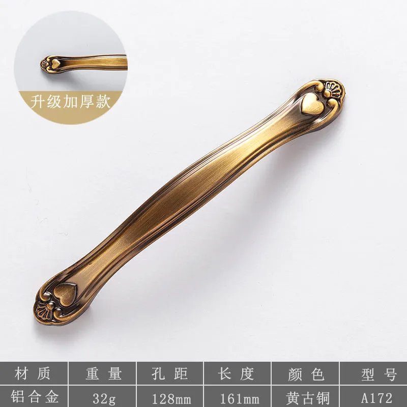 Brass Handle European Hardware Aluminum Alloy New Chinese Style Cabinet Shoe Cabinet Drawer Door Handle