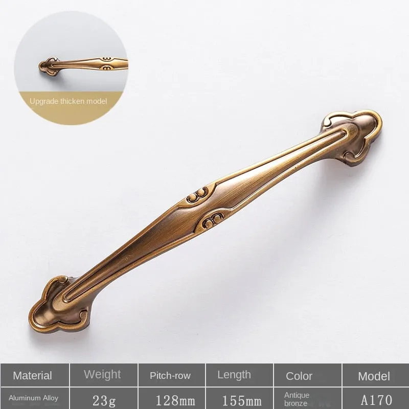 Brass Handle European Hardware Aluminum Alloy New Chinese Style Cabinet Shoe Cabinet Drawer Door Handle