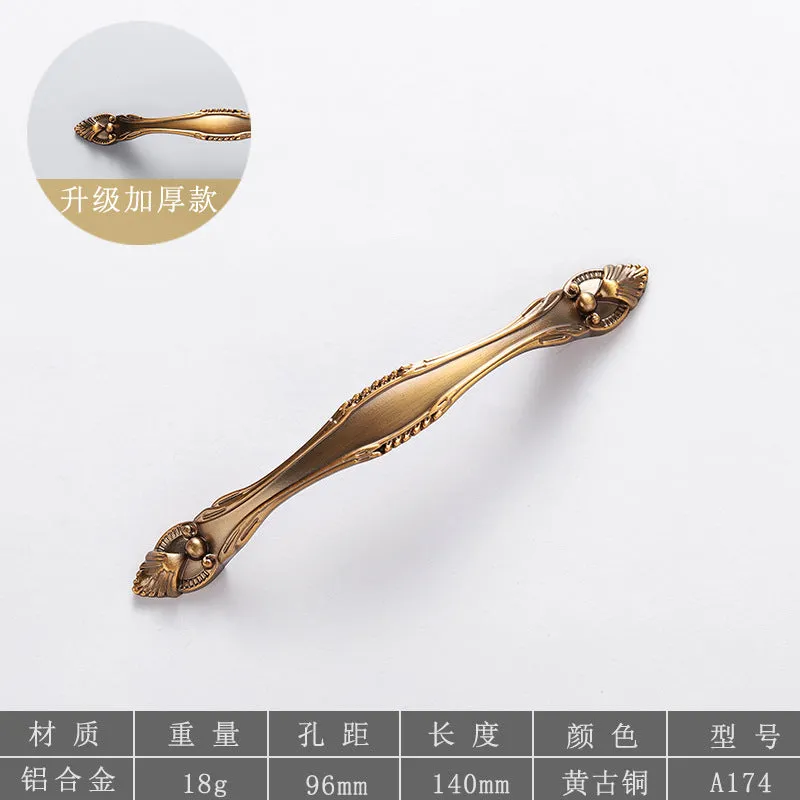 Brass Handle European Hardware Aluminum Alloy New Chinese Style Cabinet Shoe Cabinet Drawer Door Handle