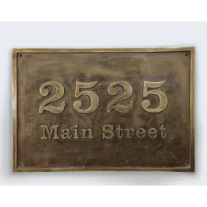 Brass House Address Number Plaque Plate BAP127