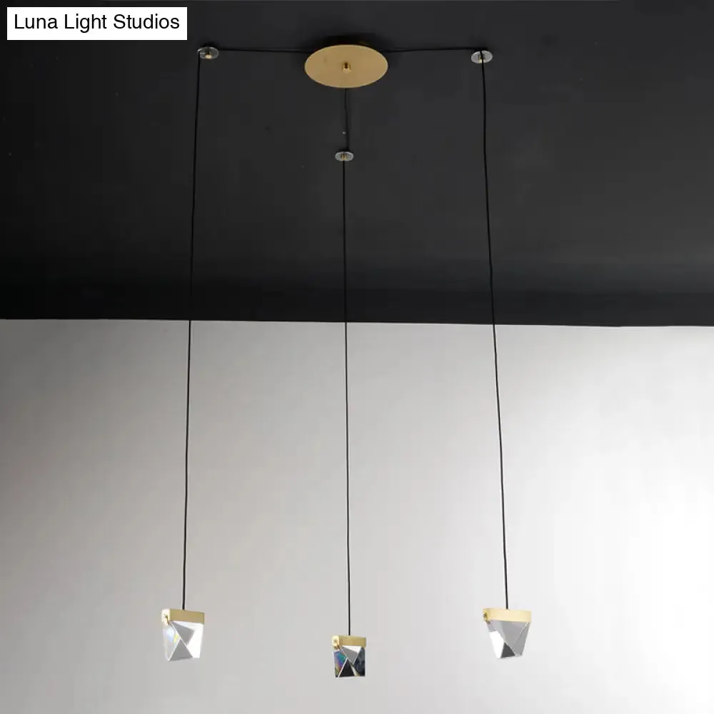 Brass Multi-Ceiling Light Kit with Beveled Crystal and LED