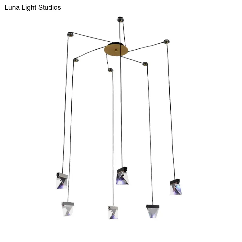 Brass Multi-Ceiling Light Kit with Beveled Crystal and LED