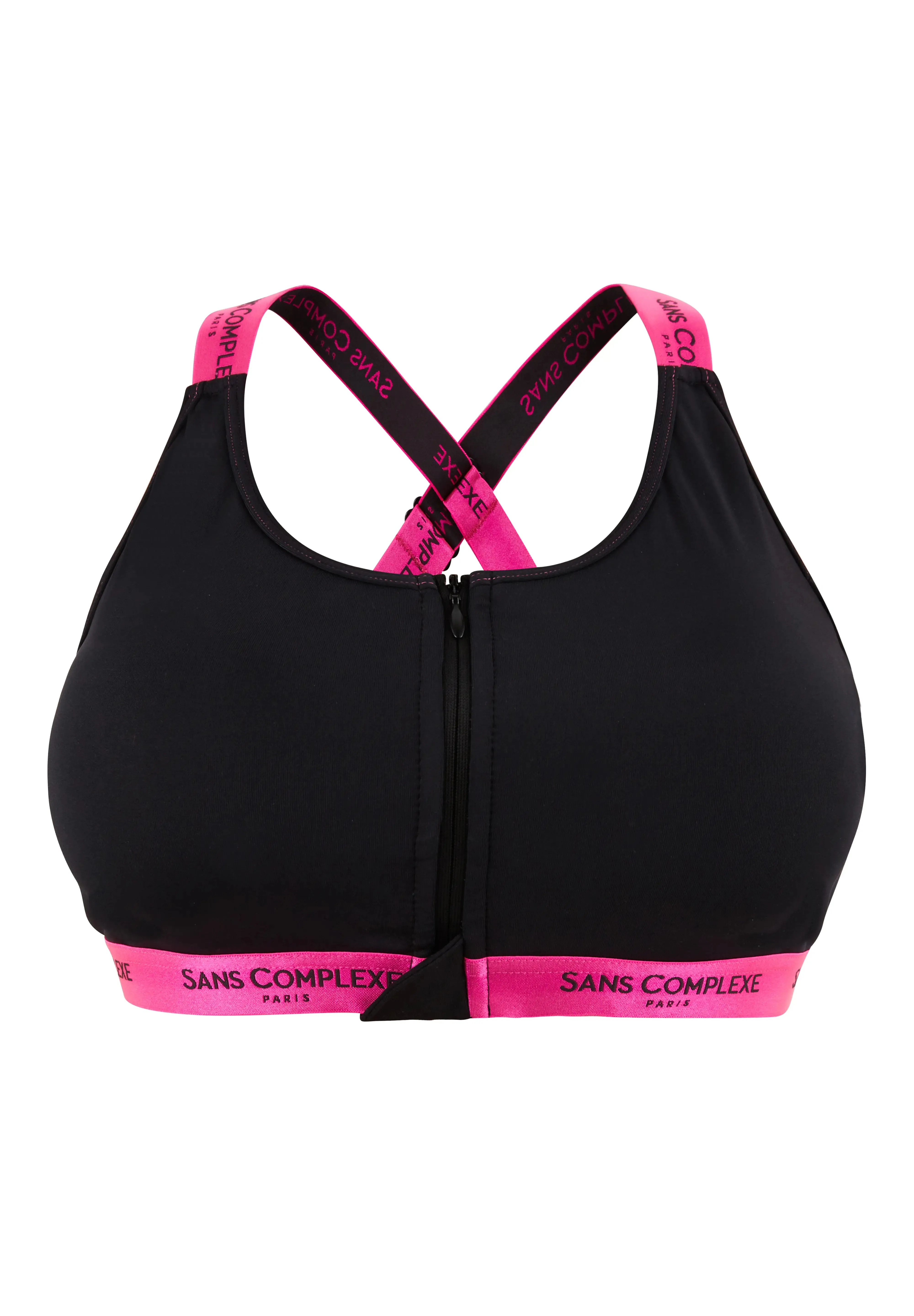 Brassière de sport sans armatures Anita B. Noir & Fuchsia