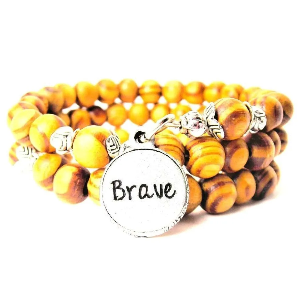 Brave Natural Wood Wrap Bracelets