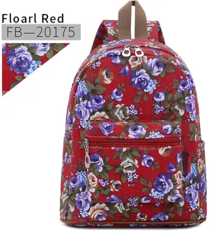 Bravo Floral Small (12 Inch) School Backpack - Floral Red