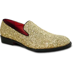 BRAVO Men Dress Shoe PROM-8 Loafer Shoe for Prom & Wedding Gold