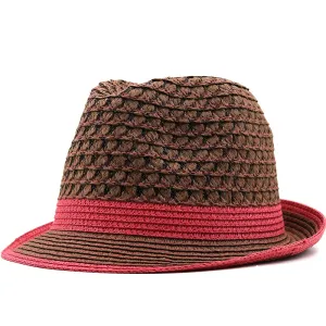 Breathable Brown Straw Trilby Hat