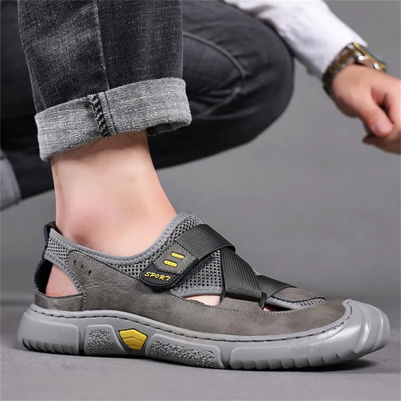 Breathable Closed Toe Hollow Out Middle-aged Men's Sandals