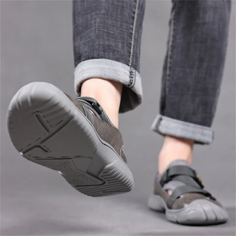 Breathable Closed Toe Hollow Out Middle-aged Men's Sandals