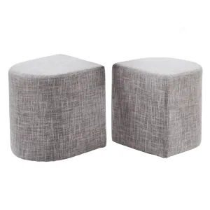 Breathable Linen Ottoman Footstool Set, Dark Grey – La Bella