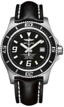 Breitling - Superocean 44 Satin Steel - Leather Strap