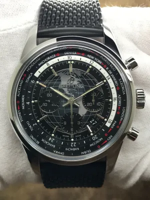 Breitling Transocean Chronograph Unitime AB0510 Black Dial Automatic Men's Watch