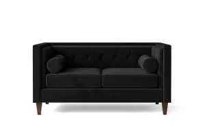 Brescia 2 Seater Sofa Black Velvet