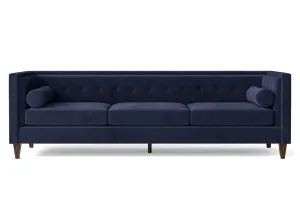 Brescia 4 Seater Sofa Dark Blue Velvet