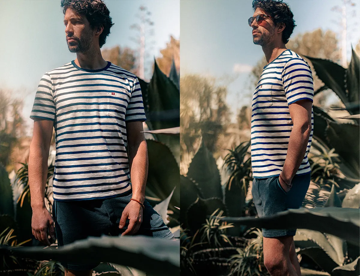 Breton Striped T Shirt Blue