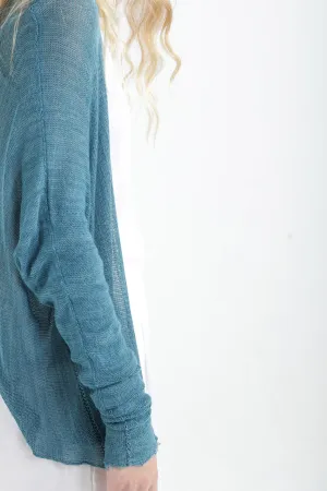 Breve Short Bamboo Cardigan - Turquoise / Light teal - mint