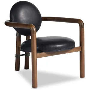 Bria Leather Chair, Heirloom Black