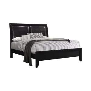 Briana California King Upholstered Panel Bed Black