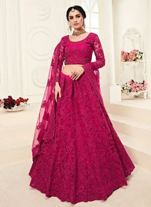 Bridal Pink Pearl Embroidered Wedding Lehenga Choli