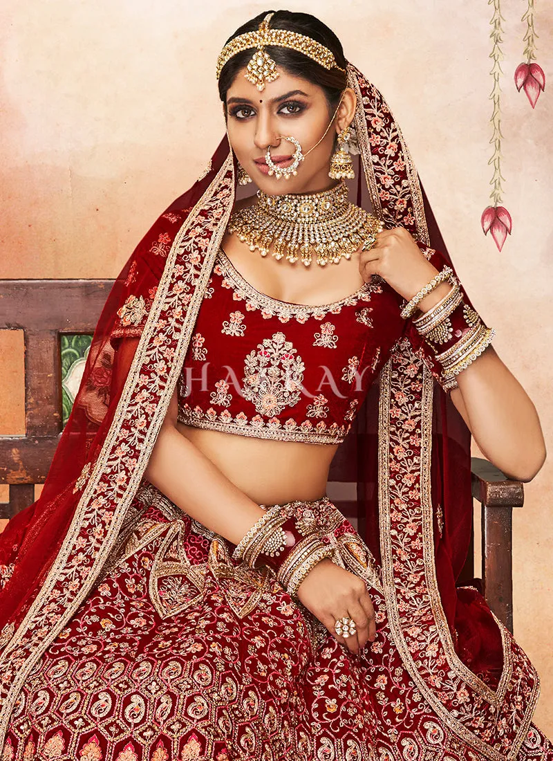 Bridal Red Embroidery Bridal Wedding Lehenga Choli