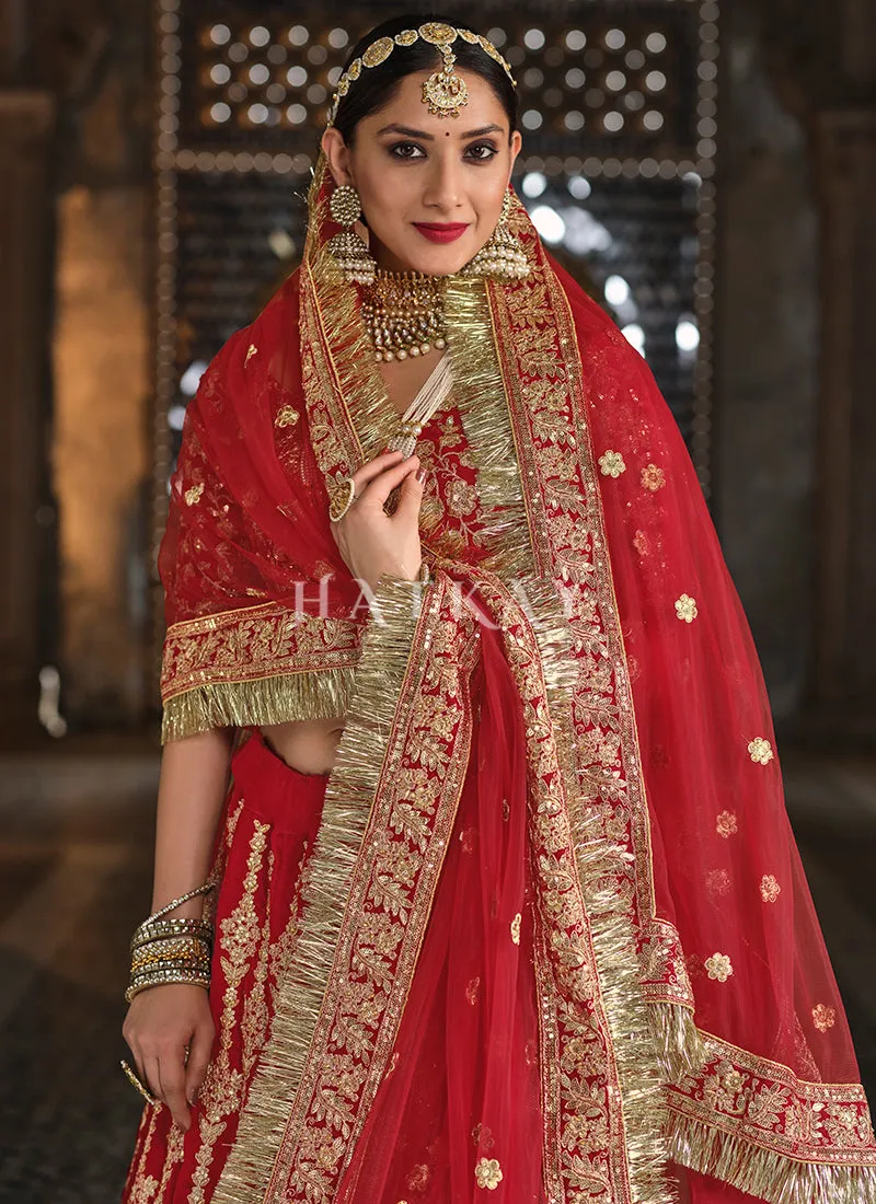 Bridal Red Traditional Embroidery Wedding Lehenga Choli