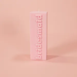 BRIDESMAID Slogan Block Pillar Candle