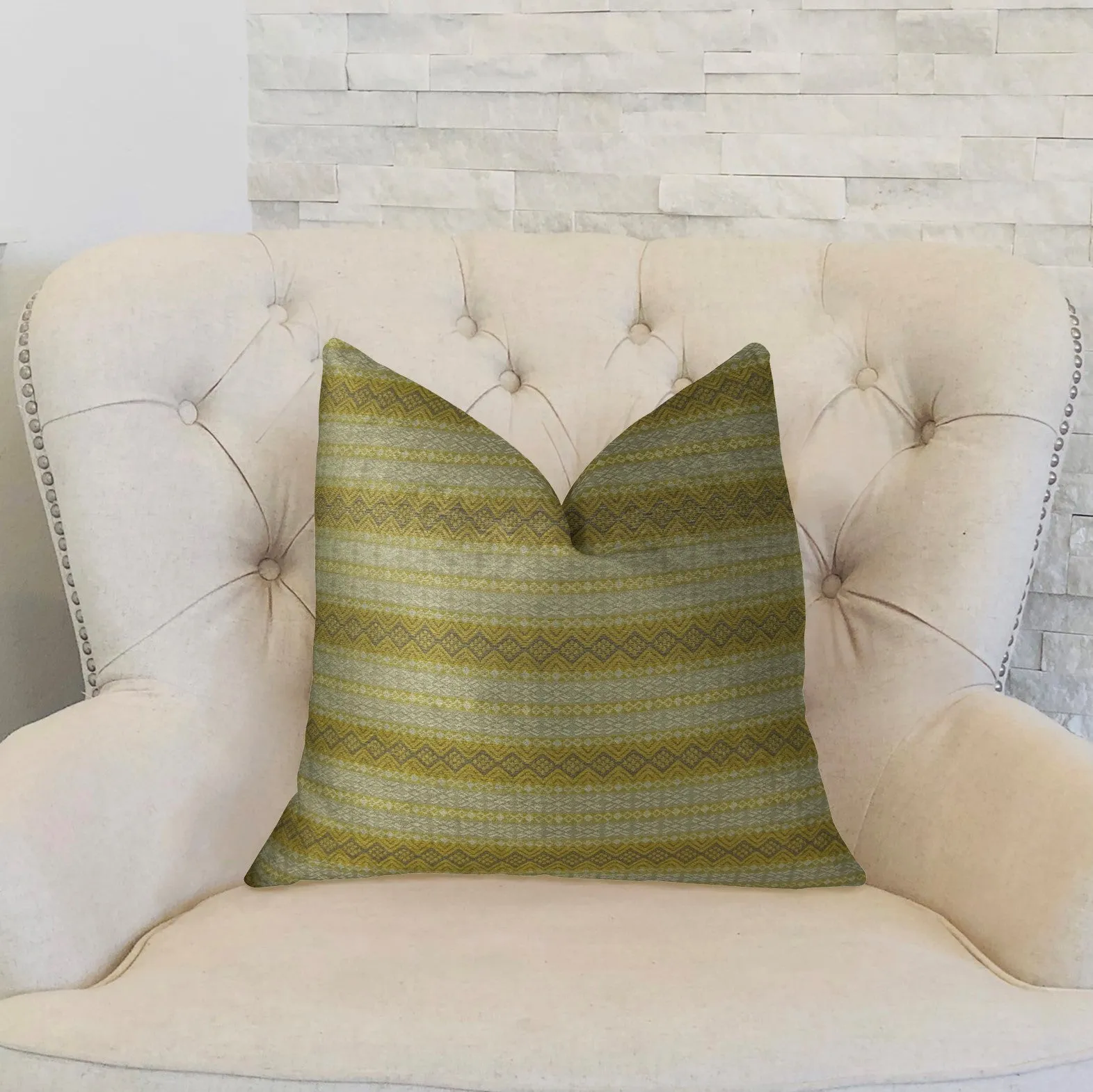 Bridge Cliff Taupe and Gray Handmade Luxury Pillow