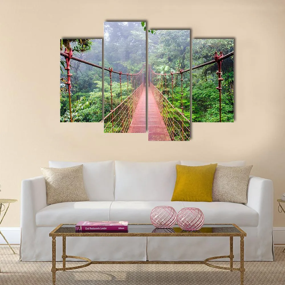 Bridge In Rain Forest Canvas Wall Art