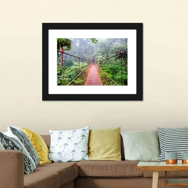 Bridge In Rain Forest Canvas Wall Art