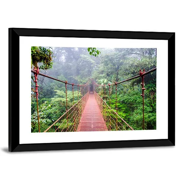 Bridge In Rain Forest Canvas Wall Art