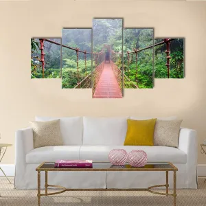 Bridge In Rain Forest Canvas Wall Art