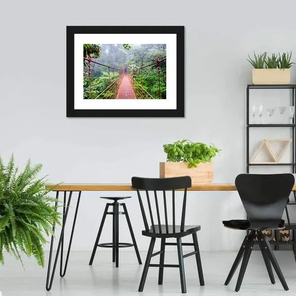 Bridge In Rain Forest Canvas Wall Art