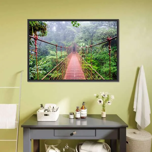 Bridge In Rain Forest Canvas Wall Art