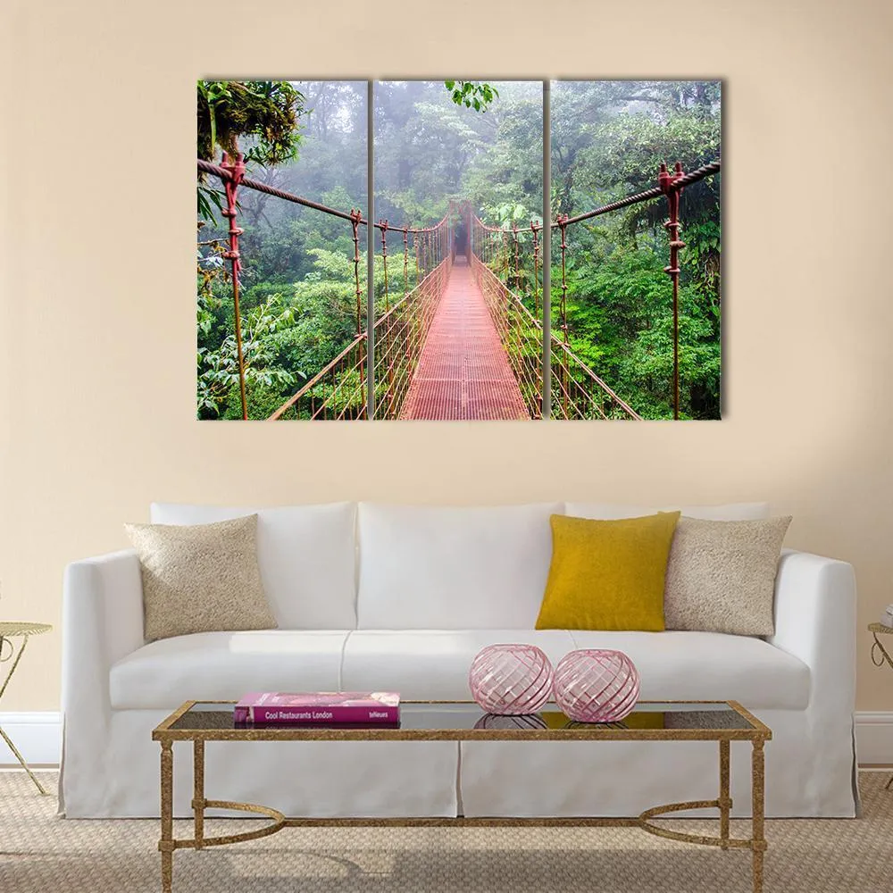 Bridge In Rain Forest Canvas Wall Art