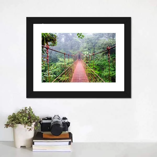 Bridge In Rain Forest Canvas Wall Art