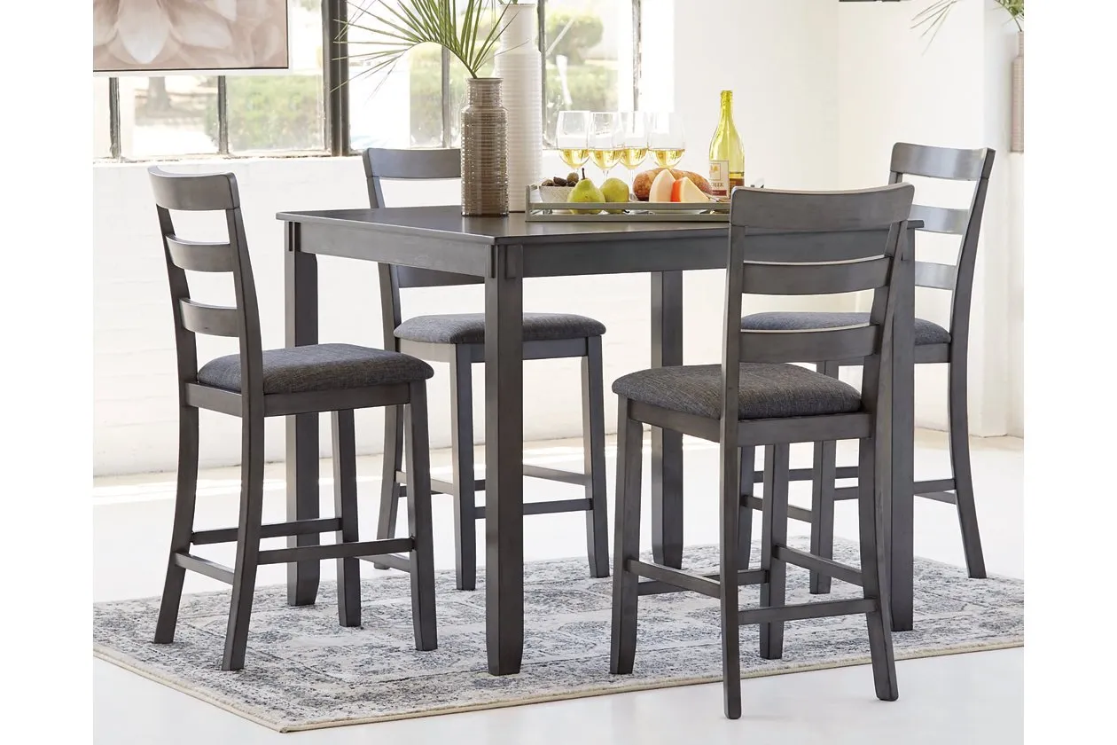 Bridson Gray Counter Height Dining Table and Bar Stools (Set of 5)