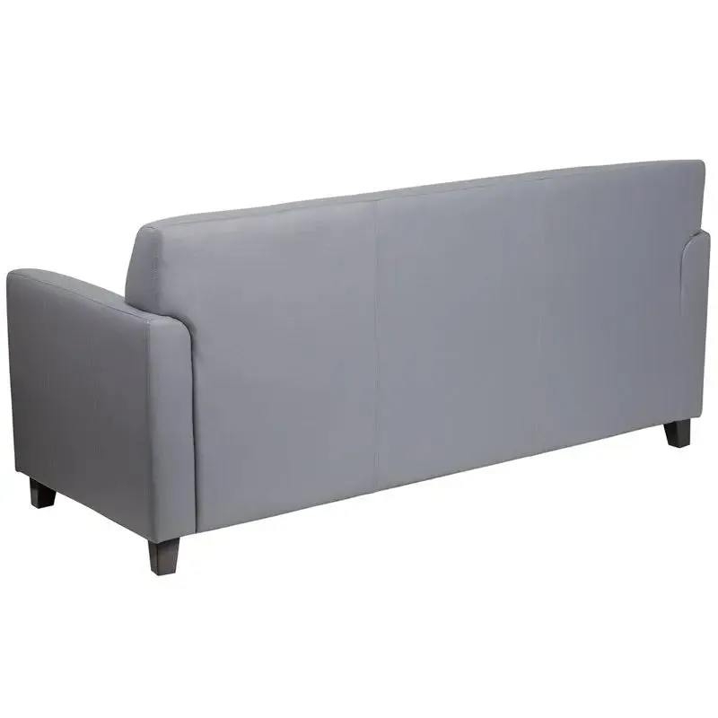 Brielle Gray Leather Sofa w/Flared Arms