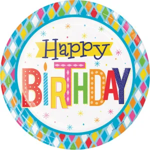 Bright Birthday Paper Plates (8/Pkg)