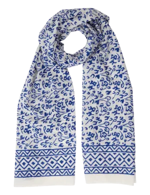 Bright Blue Abstract Scarf